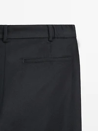 Pantalon en flanelle 100 % laine élastiqué sur le côté