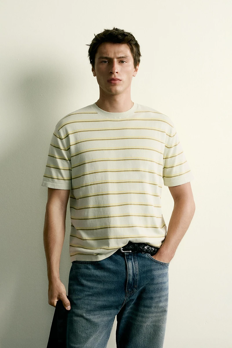 STRIPED REGULAR FIT KNIT T-SHIRT