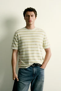 STRIPED REGULAR FIT KNIT T-SHIRT