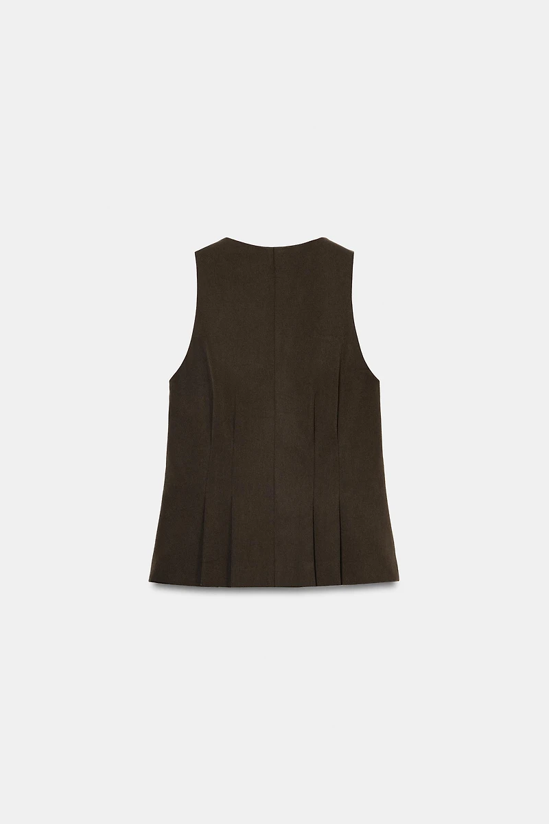 PEPLUM DARTED VEST