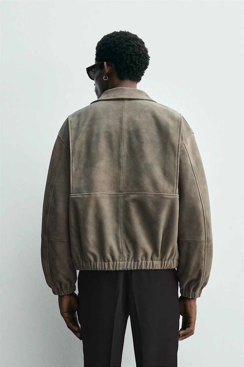 SUEDE-FINISH LEATHER JACKET