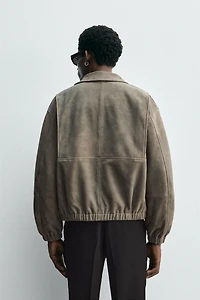 SUEDE-FINISH LEATHER JACKET