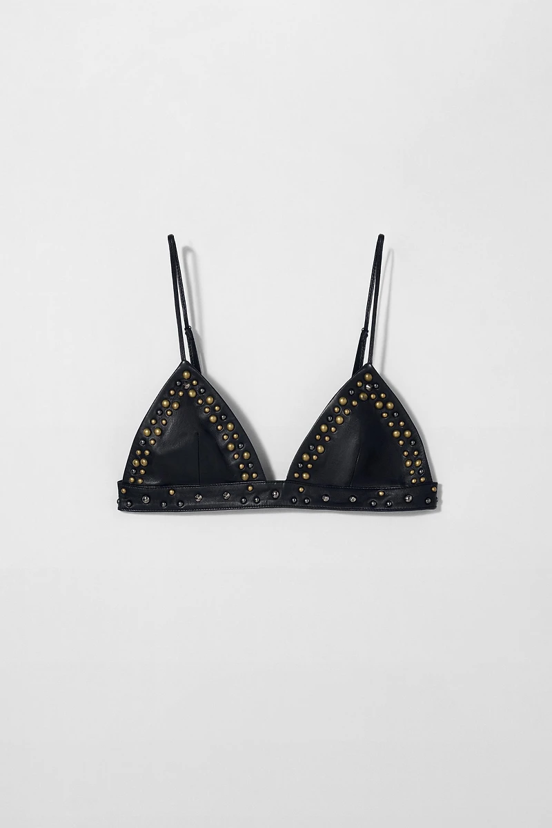 LEATHER STUDDED BRA KATE MOSS X ZARA