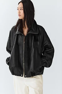 Nappa leather bomber jacket