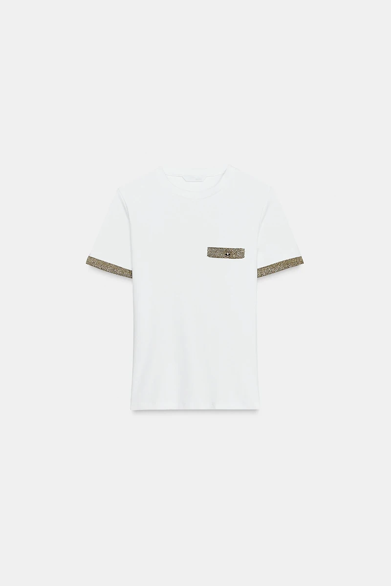 METALLIC THREAD T-SHIRT