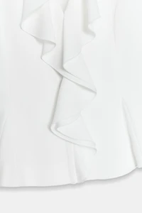 RUFFLED SHORT SLEEVE BLAZER