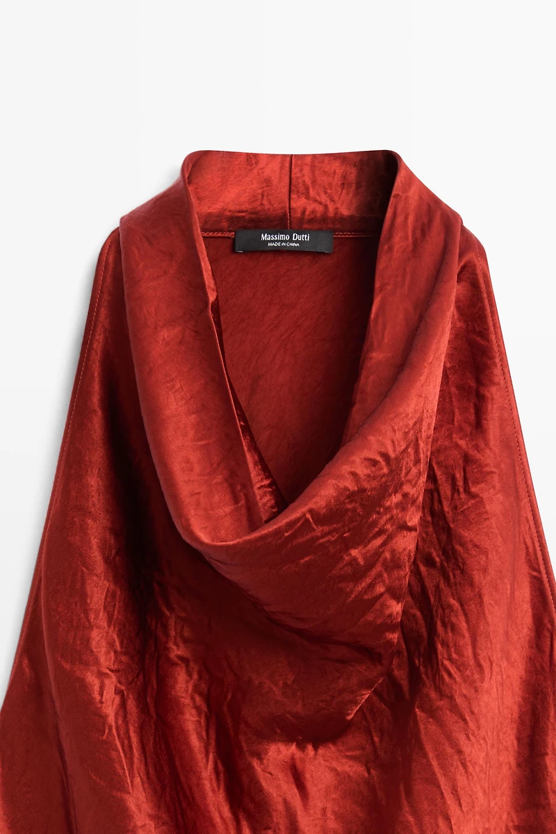 Draped neckline maxi dress