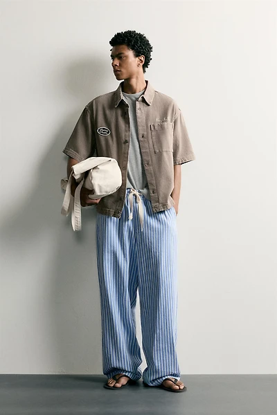 EMBROIDERED PATCH BOXY FIT OVERSHIRT