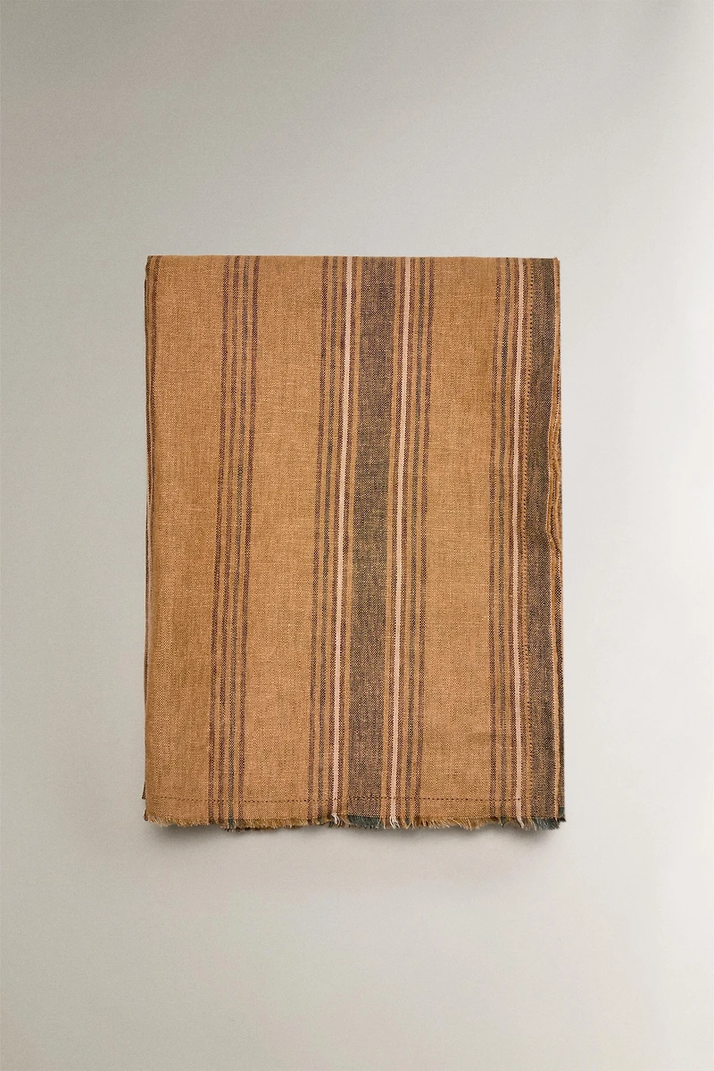 STRIPED LINEN BLANKET