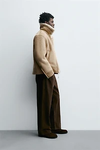 DOUBLE FACED FAUX SUEDE JACKET