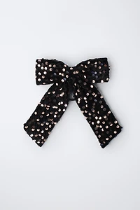 SEQUIN BOW HAIR TIE