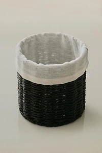 ROUND COTTON-LINED BASKET