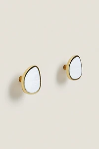 SET OF IRREGULAR MOTHER-OF-PEARL KNOBS (SET OF 2)