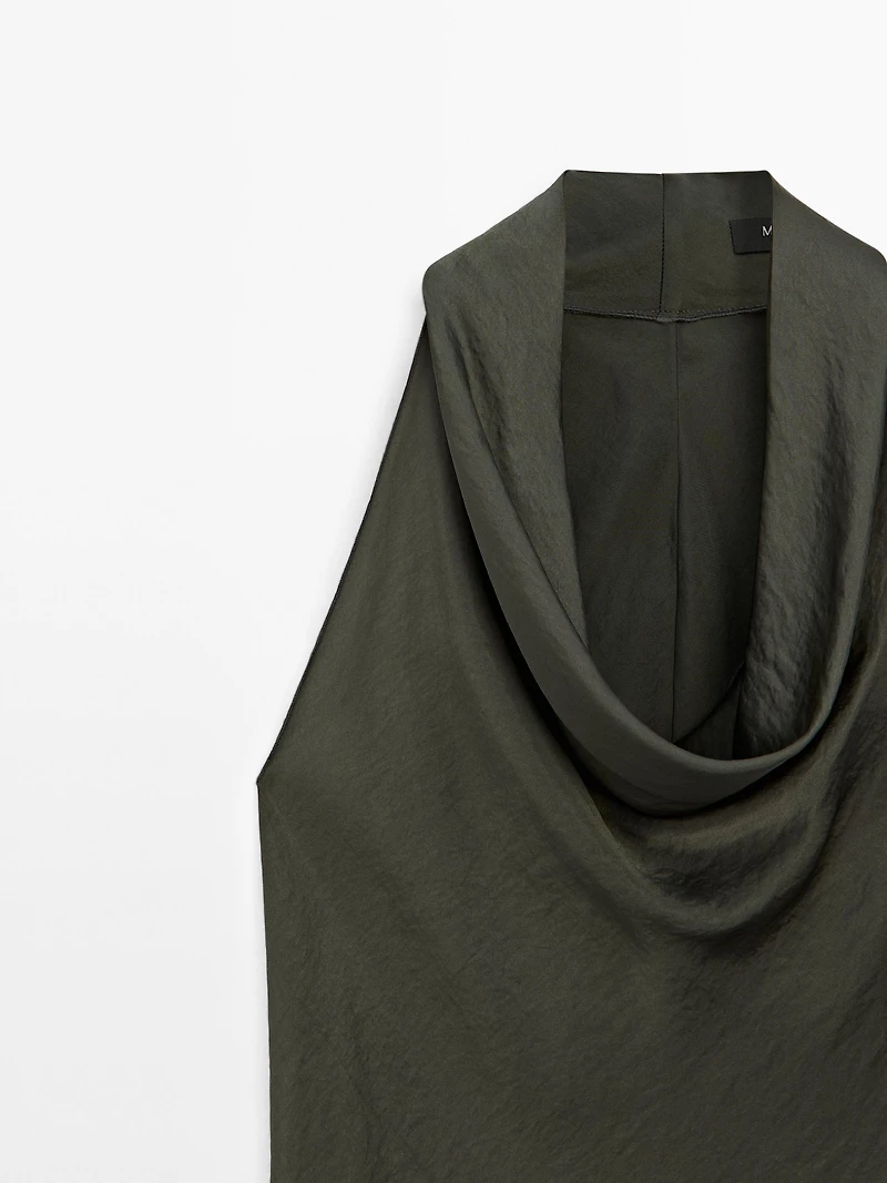 Draped halter top