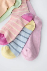 LOT DE CINQ CHAUSSETTES HAUTES À RAYURES