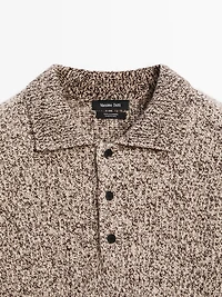 100% cashmere knit polo sweater