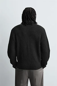 SHINY TEXTURED CARDIGAN