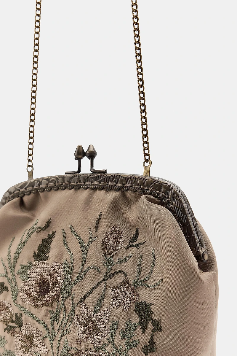 FLORAL EMBROIDERY BAG