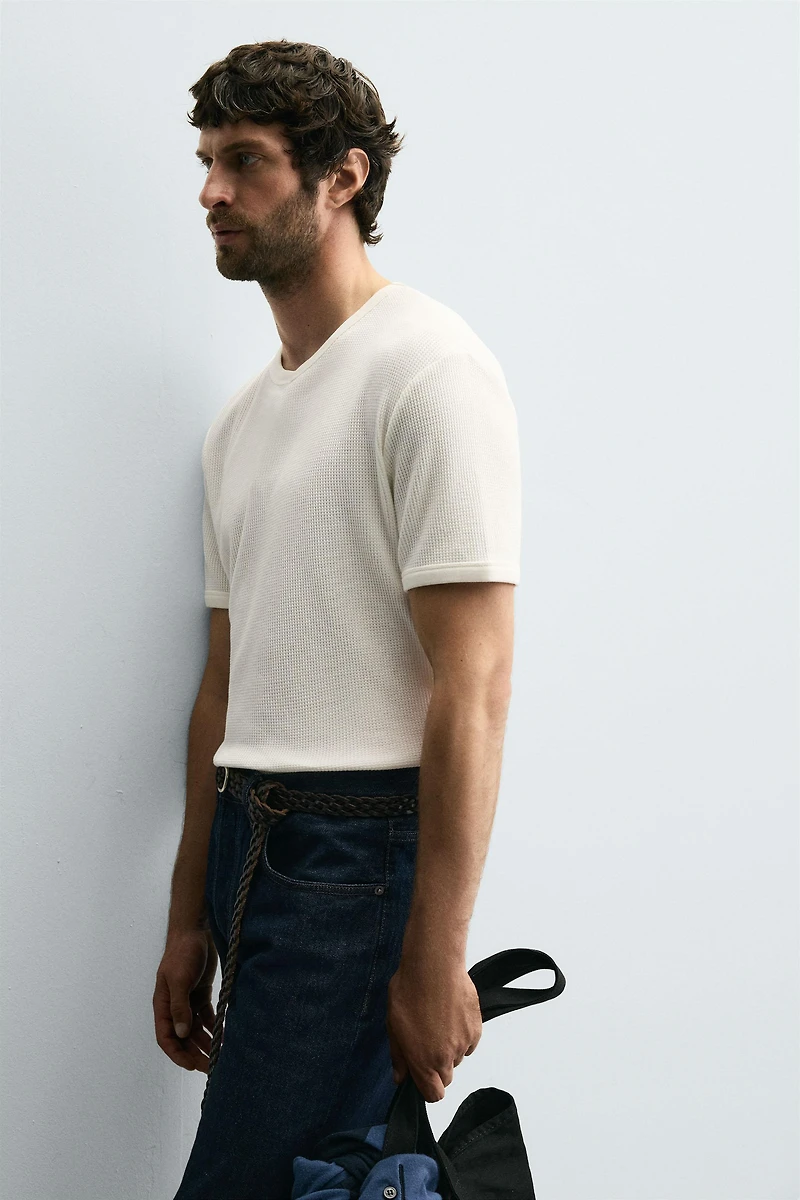 T-SHIRT STRUCTURÉ QUADRILLÉ