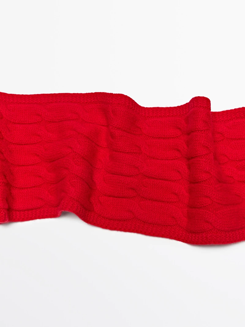 Écharpe tressée en laine mélangée