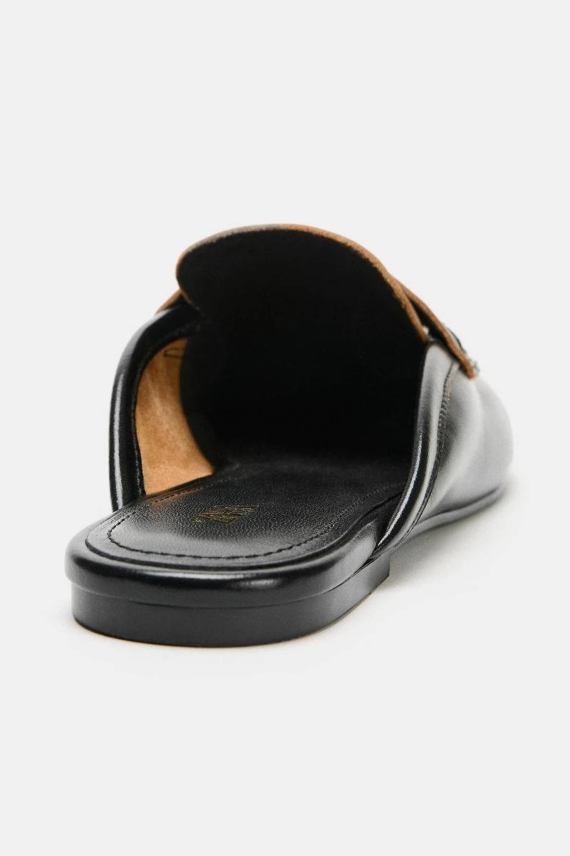MOCASSINS EN CUIR OUVERTS À L'ARRIÈRE