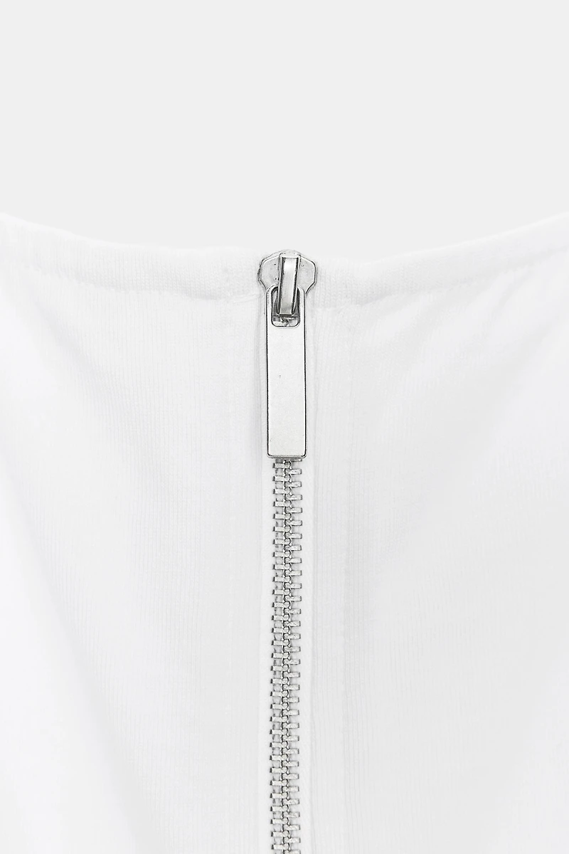 PLEATED ZIP TOP