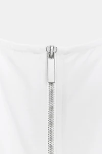 PLEATED ZIP TOP
