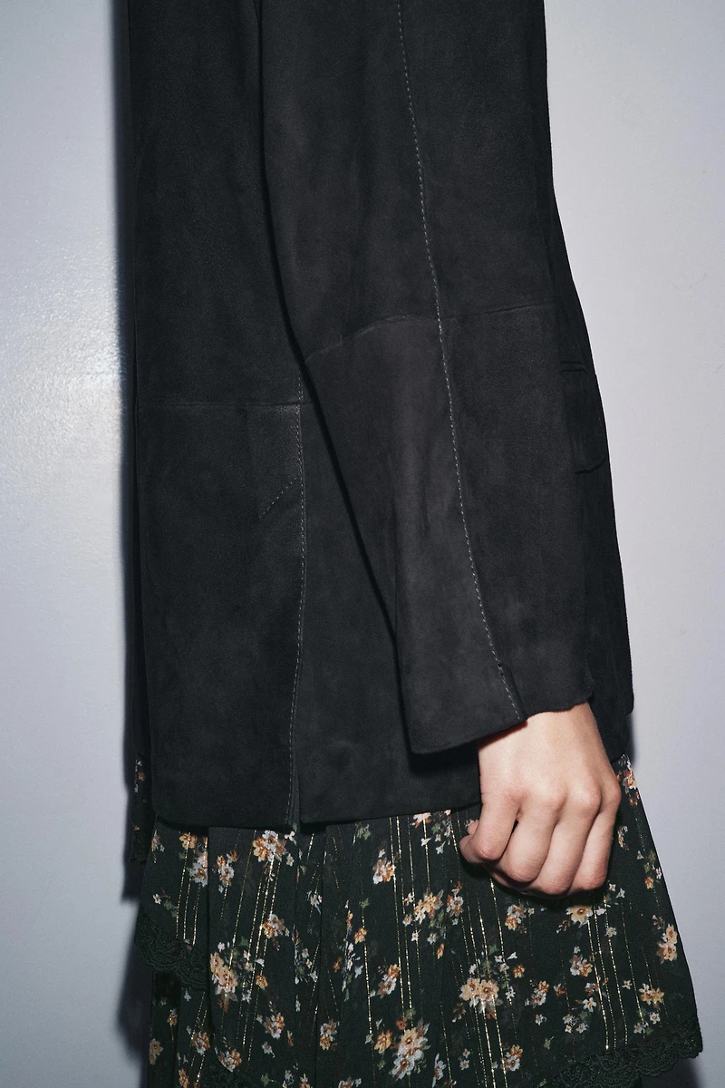 LIMITED EDITION ZW COLLECTION 100% SUEDE OVERSIZE BLAZER
