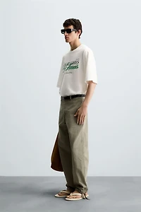 OVERSIZED PRINTED TEXT T-SHIRT