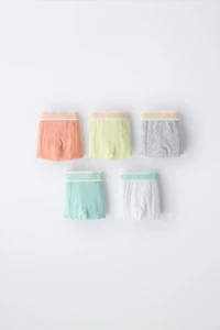 2-6 YEARS/ FIVE-PACK OF TEXT BOXERS