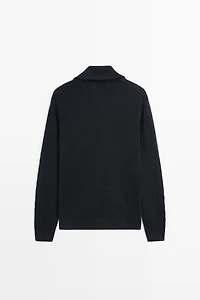 100% cotton braided knit cardigan