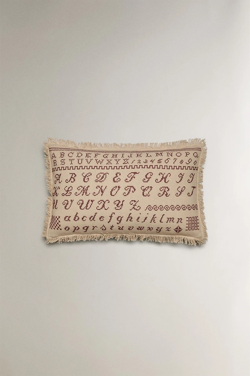 CHRISTMAS ALPHABET THROW PILLOW COVER