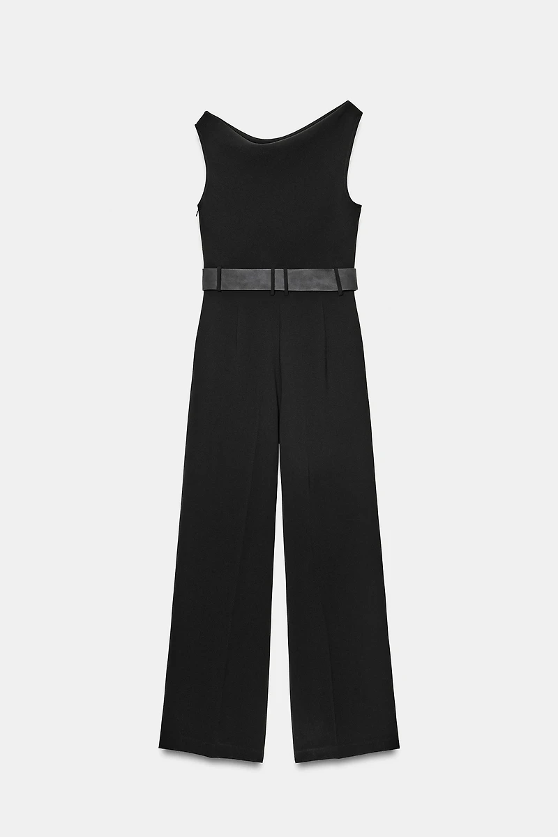 LONG BELTED JUMPSUIT