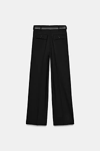 HIGH-WAISTED BELTED PANTS