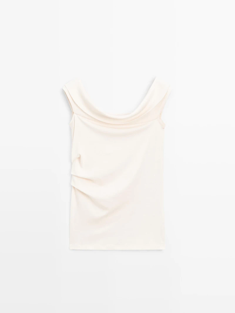 Draped top with knot detail