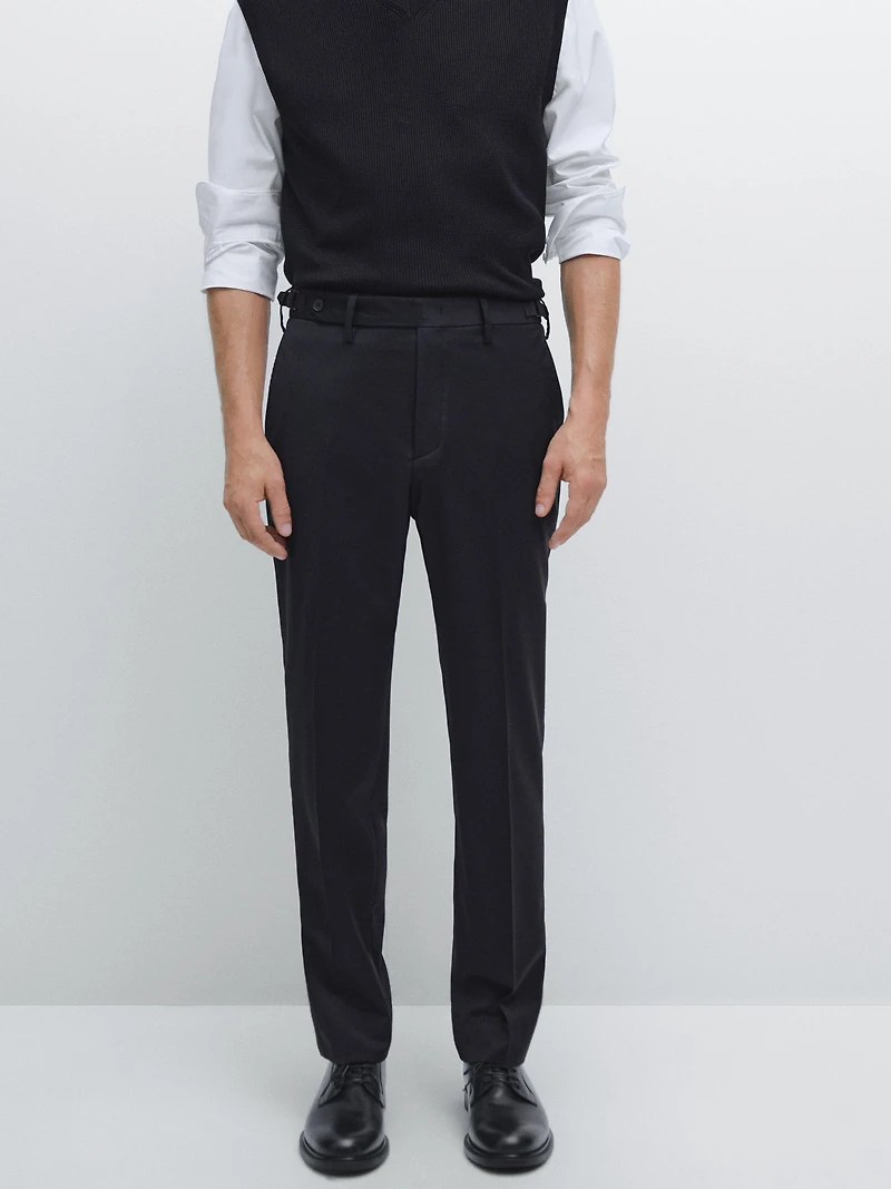 Pantalon habillé en laine mélangée