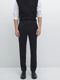 Pantalon habillé en laine mélangée