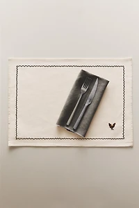 EMBROIDERED HEN COTTON PLACEMAT