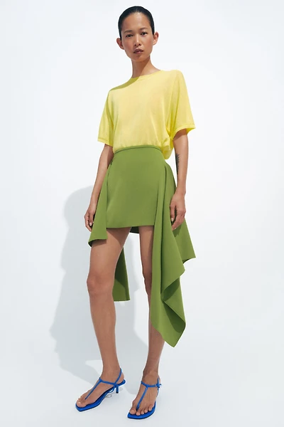 ZW COLLECTION ASYMMETRIC HEM MINI SKIRT