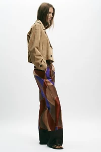 PRINTED SATIN PANTS