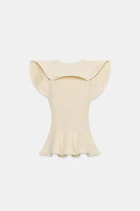 WAVY TRIM KNIT TOP