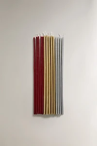 PACK BOUGIES EFFILÉES MULTICOLORES NOËL (PACK DE 15)