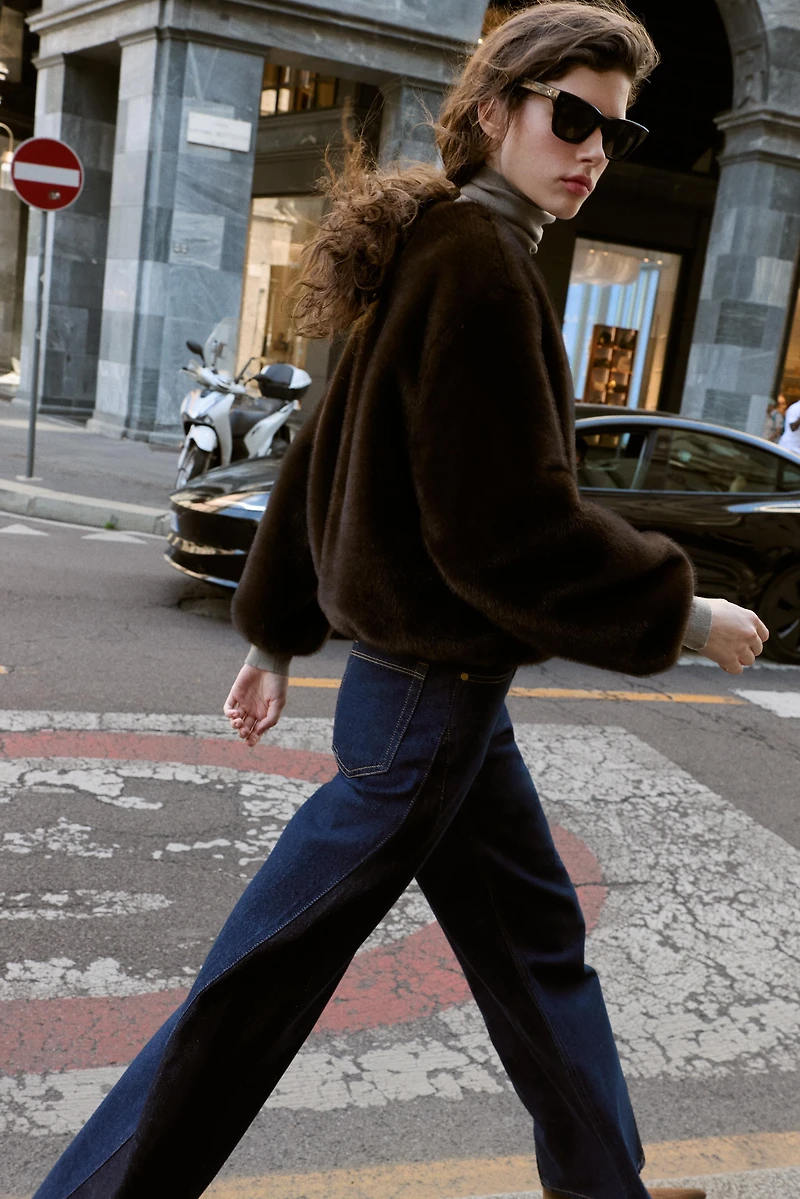 FAUX FUR BOMBER JACKET