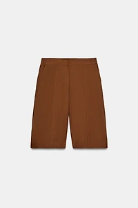 LONG LINEN SHORTS