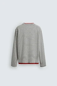 CONTRAST STRIPED T-SHIRT