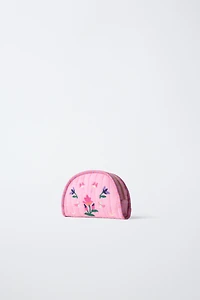 EMBROIDERED FLORAL TOILETRY BAG