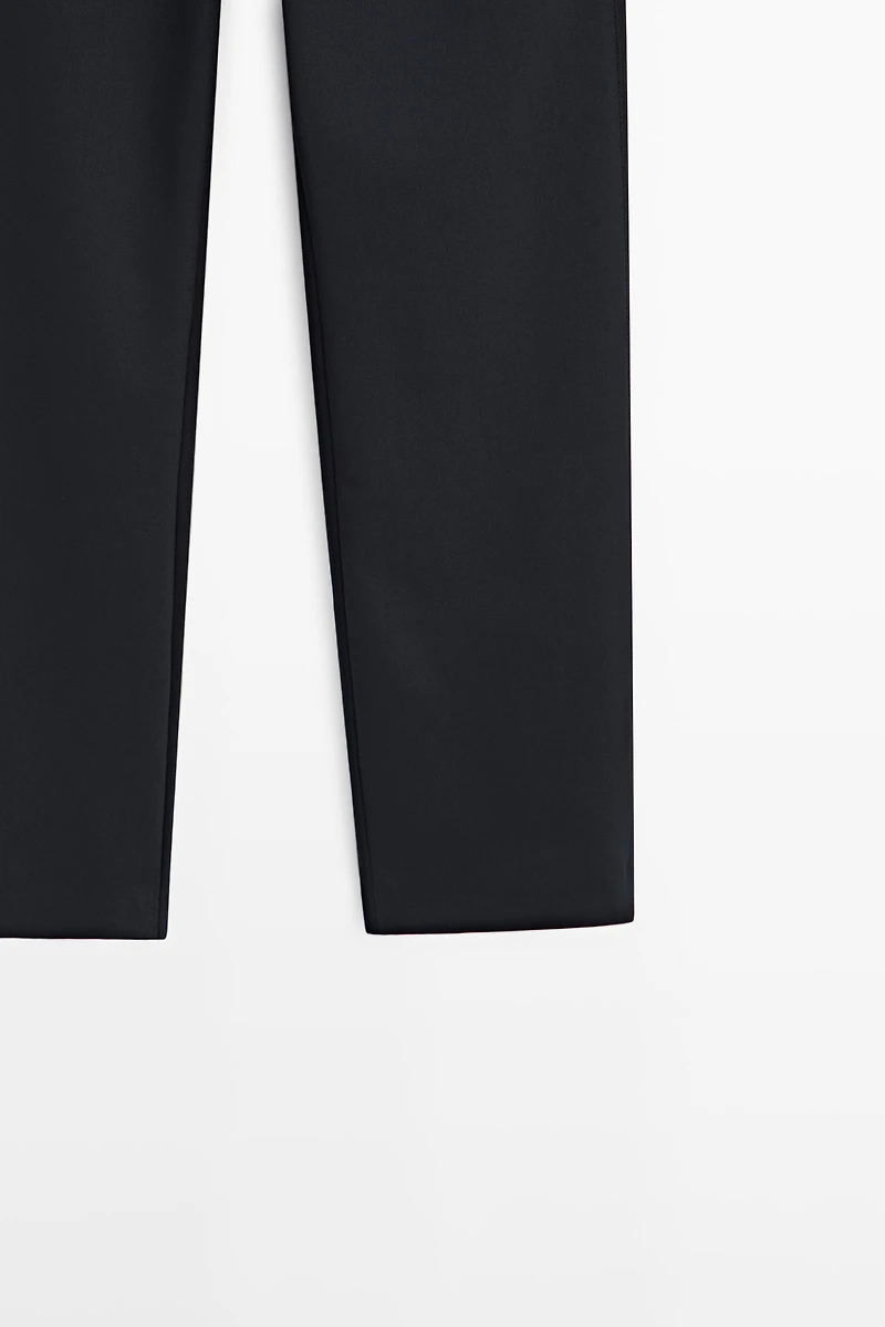 Technical cotton blend trousers
