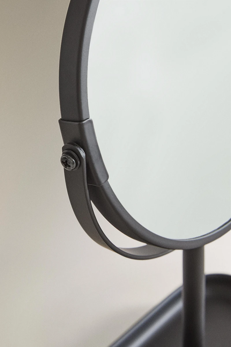 MIROIR DE COIFFEUSE EN RÉSINE NOIRE