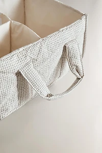 GINGHAM BABY CLOTHES ORGANIZER WITH HANDLE