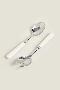 SALAD FLATWARE SET WITH COLORED HANDLE (SET OF 2)